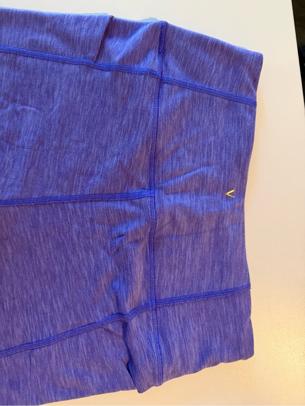 Purple Athletic Leggings with Gold V Logo